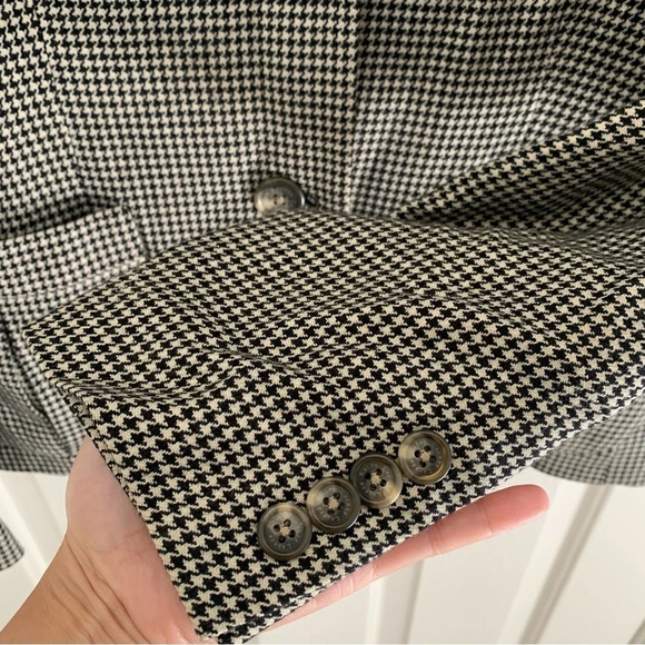Lauren Ralph Lauren women’s houndstooth wool blazer jacket size 8 Neutral - Picture 9 of 11